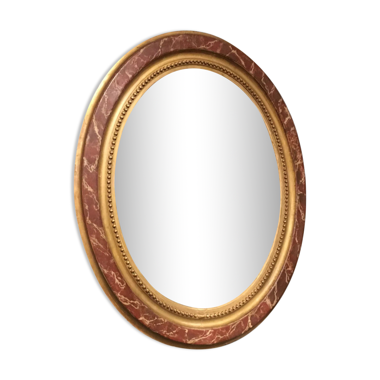 Oval gilded mirror 107x90cm