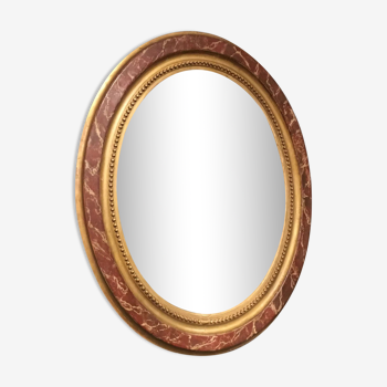 Miroir doré ovale 107x90cm