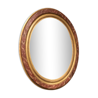 Miroir doré ovale 107x90cm