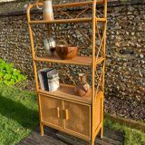 Honey-colored rattan shelf 🍯