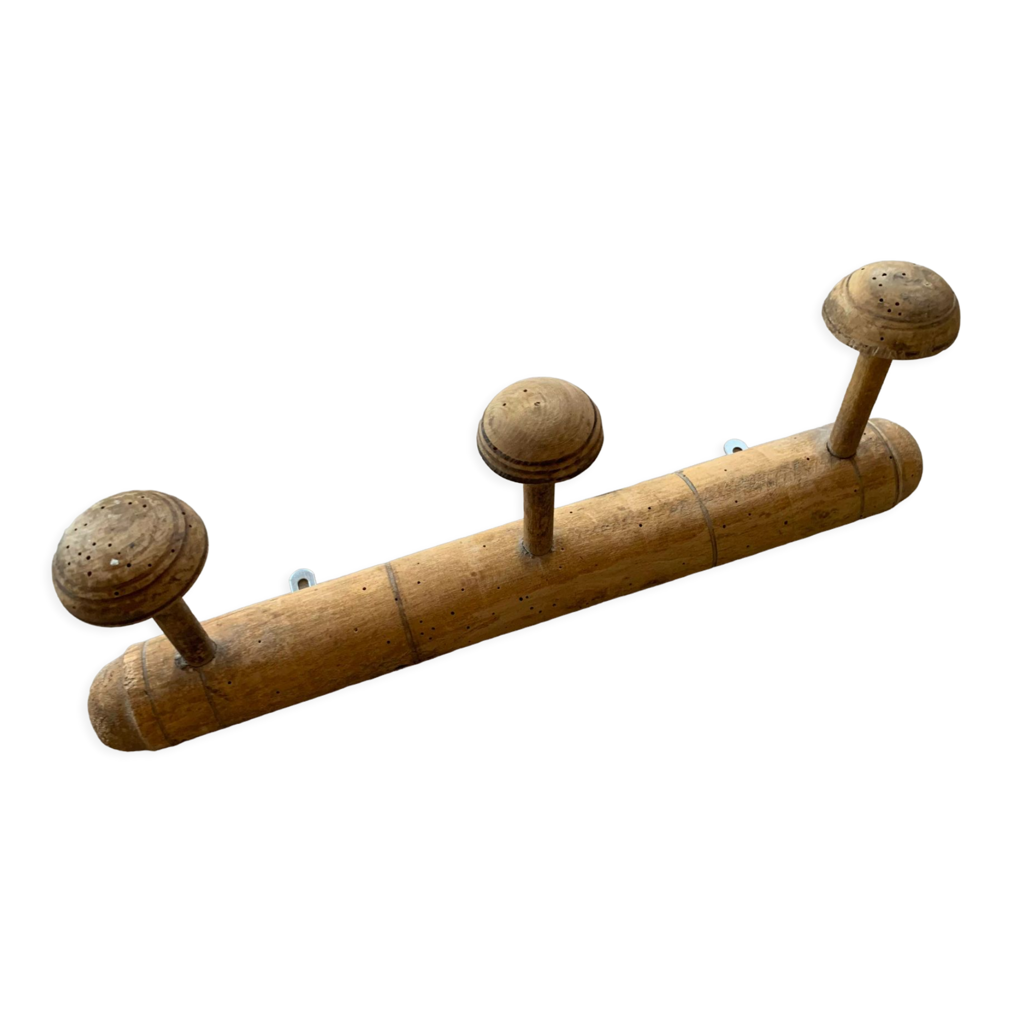 Antique wooden wall coat rack