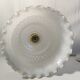 Round suspension in white opaline with serrated edges electrified