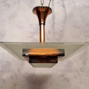 Art Deco pendant lamp by Henri Petitot - Patinated brass - Ca 1930