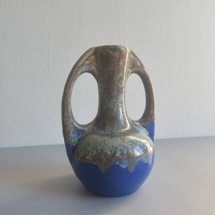 Small amphora vase - Flamed blue