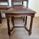 Series of 4 renaissance style chairs in natural wood and leather circa 1850