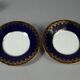 2 coffee cups shape Limoges porcelain litron, blue oven SB