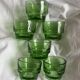Lot of 6 vintage green glass egg cups from the 1970s.