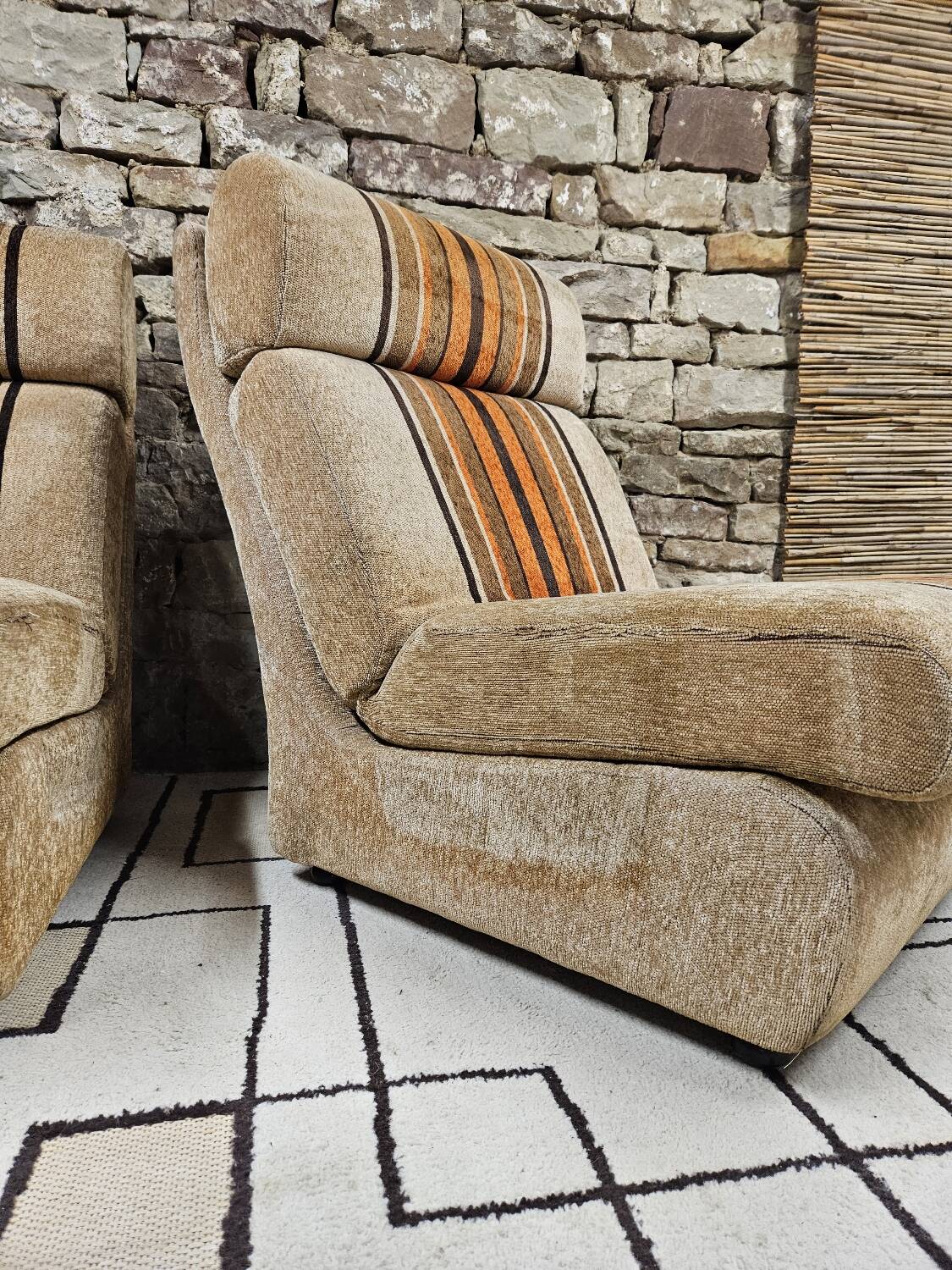 Pair of vintage fireside chairs 1970"