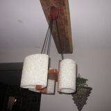 Scandinavian teak chandelier and perplexed