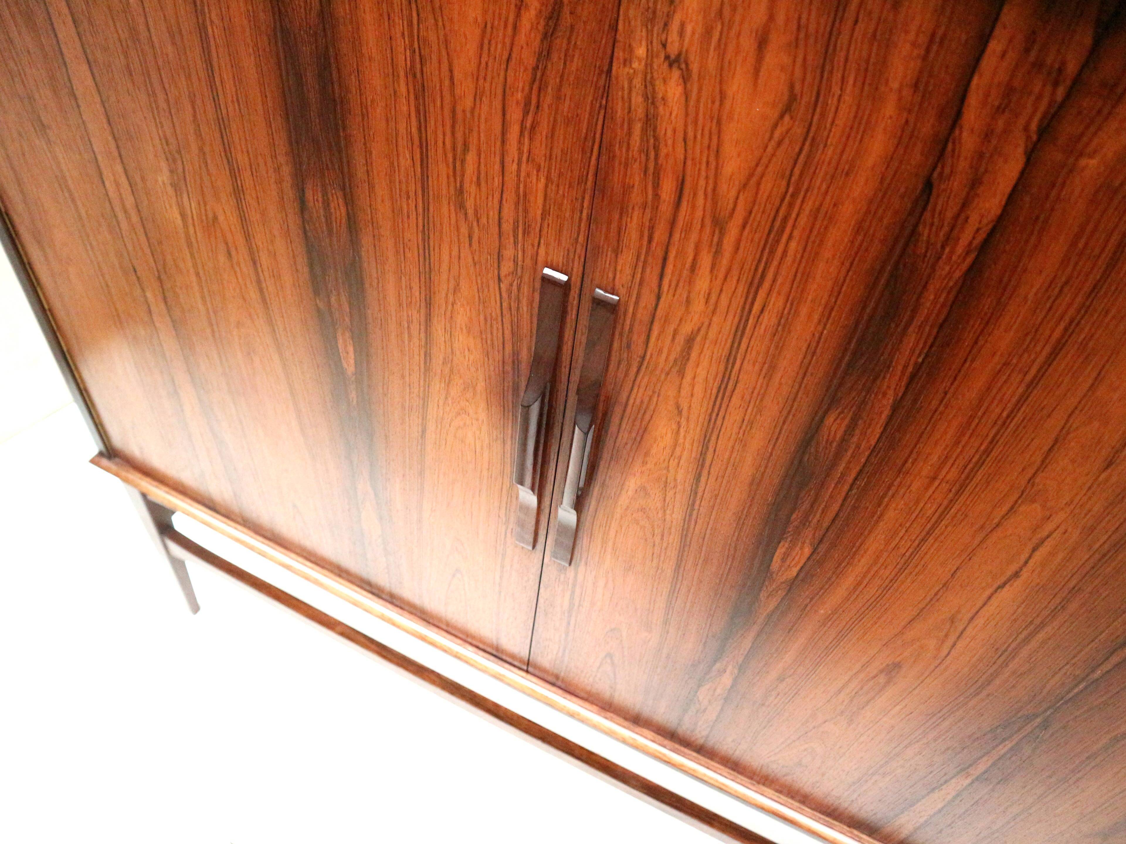 High quality vintage rosewood highboard / high sideboard made in the 60s