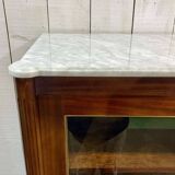 Louis XVI style bookcase in mahogany and marble top from the 70s