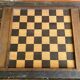 Double-Sided Wooden Checkers + Chess Game Board + Vintage Squares #D62