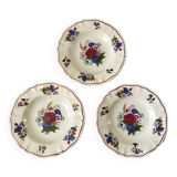 trio of hollow plates Sarreguemines model Agreste 60s
