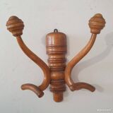 Double curved wooden coat hook