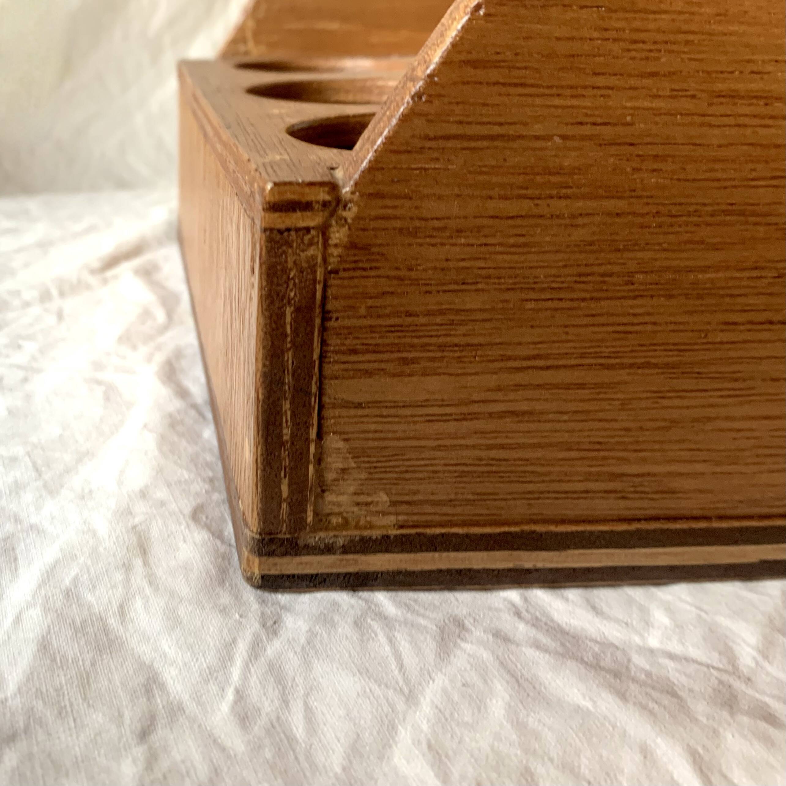 Vintage wooden glass holder