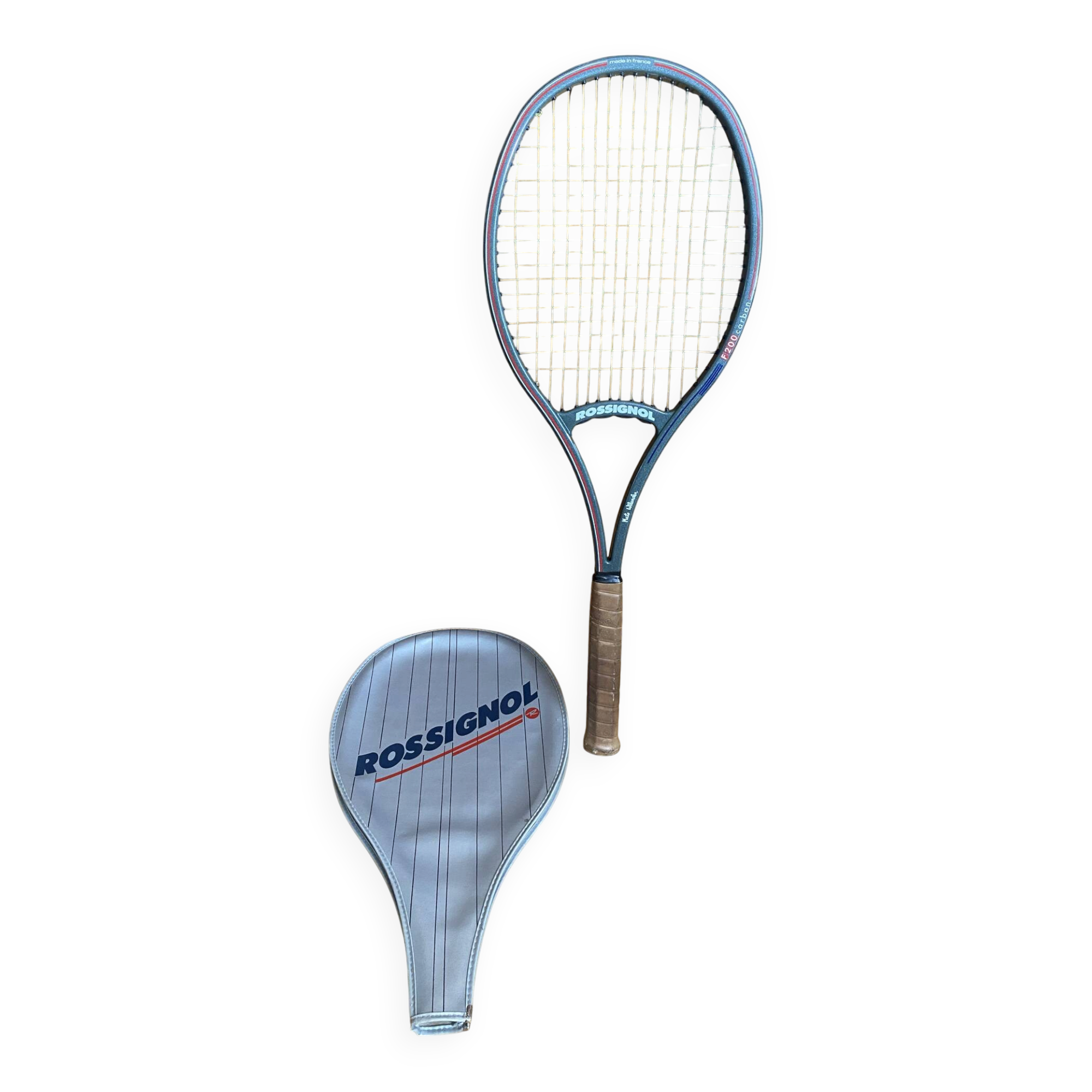 Vintage rossignol f200 carbon tennis racket + sports cover