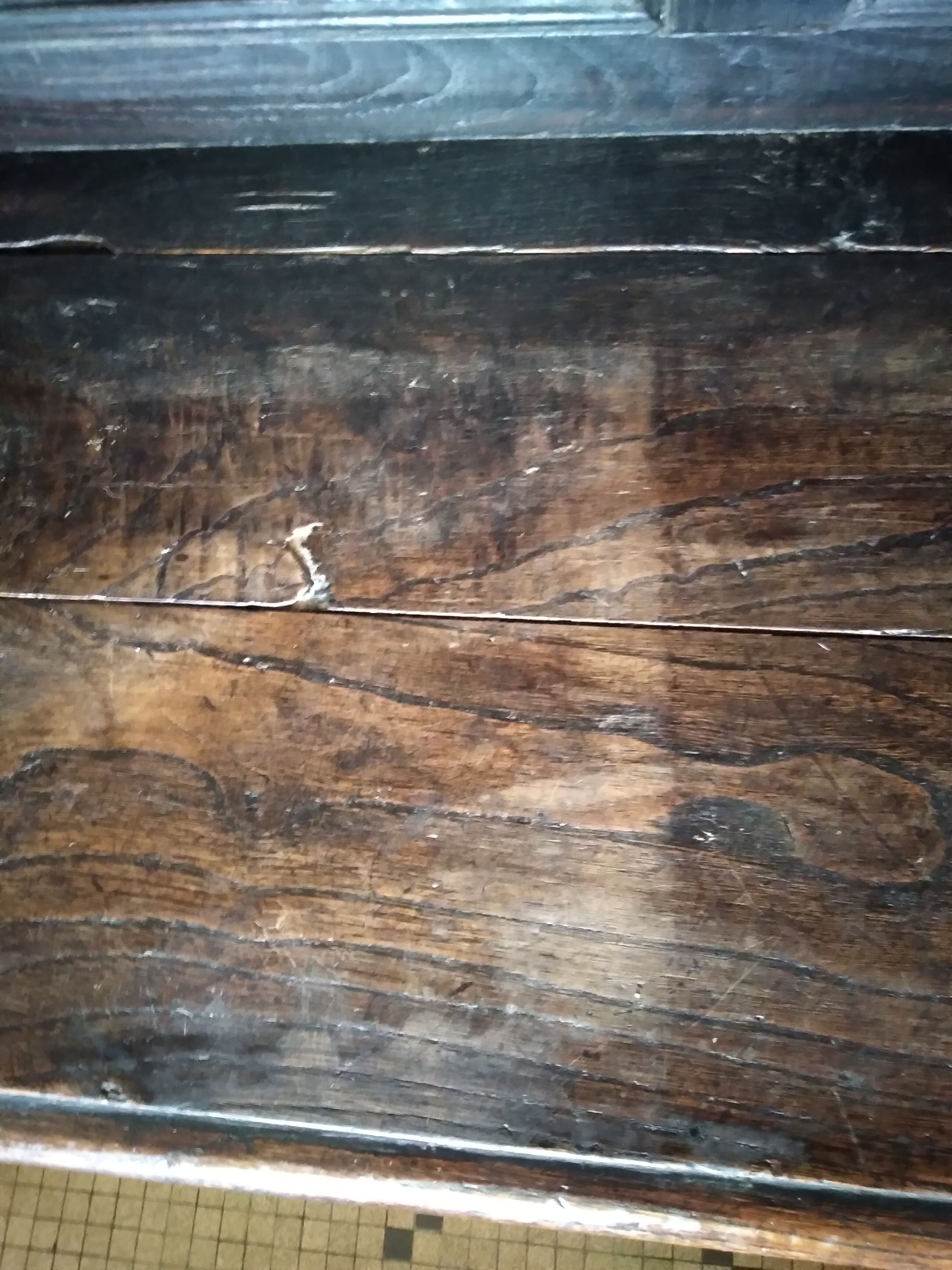 Old Breton enclosed bed chest bench