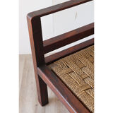 Vintage wooden armchair and braided rope circa 1950