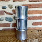 Vintage bamboo vase in aluminium cast – 1980s