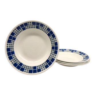 4 hollow plates, "C.M. Paris" Yvette model