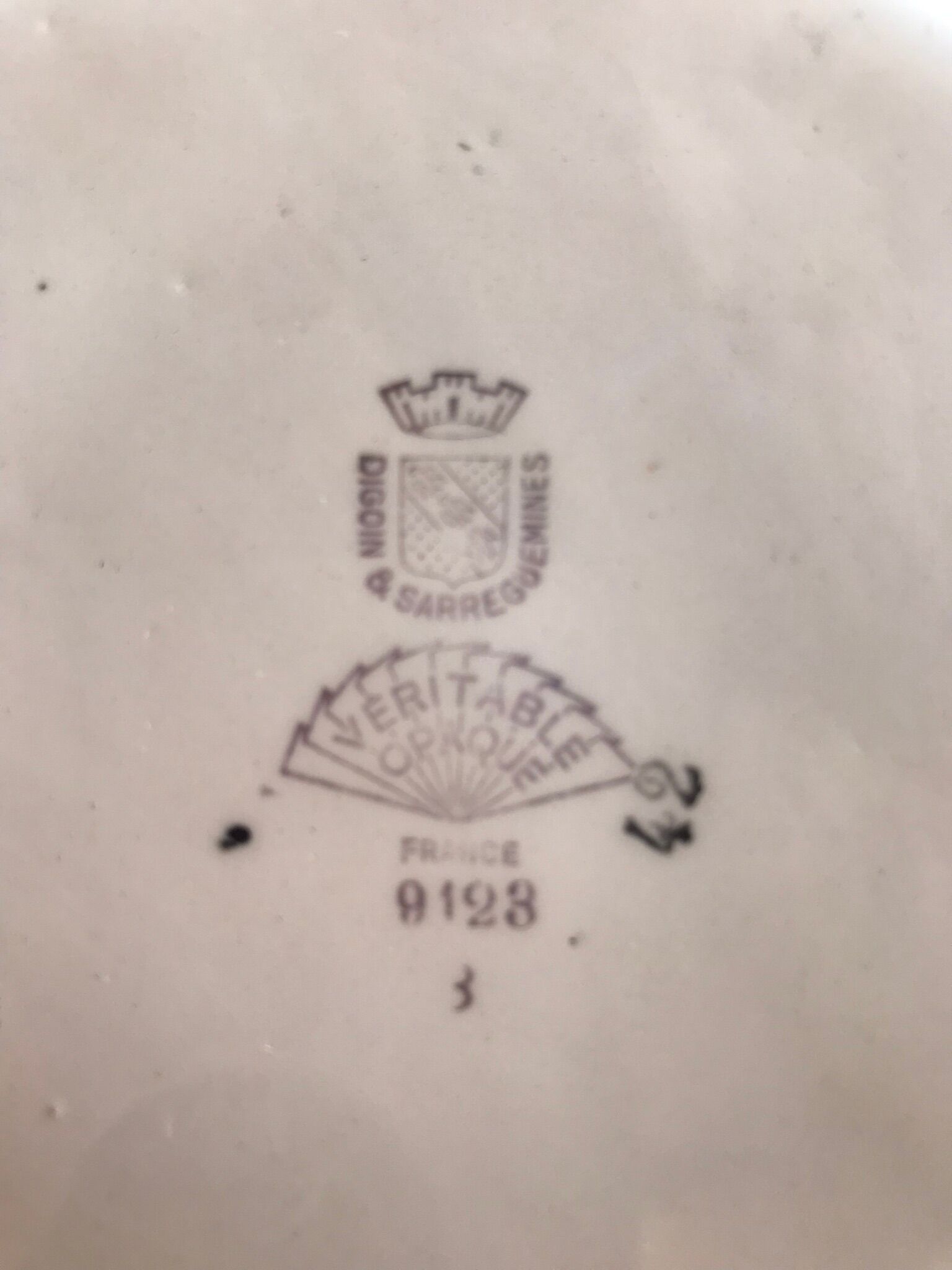 Set of 4 hollow plates Digoin & Sarreguemines pattern small flowers