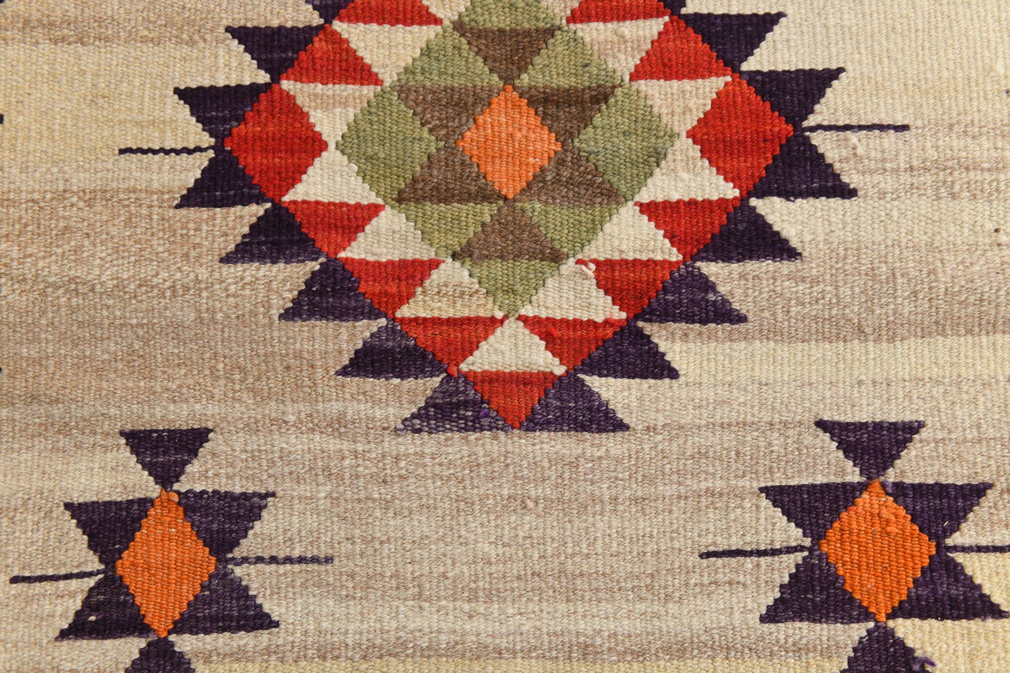 3x10 Vintage Tribal Geometric Kilim Runner Rug, 91x314Cm