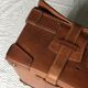 Vintage suitcase 1960 havana gold leather with bellows
