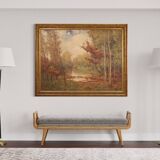 Italian painting landscape signed and dated from the 20th century