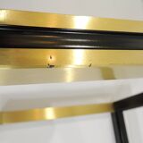Set of Nesting Coffee Tables in Gold Metal & Beveled Glass by Pierre Vandel
