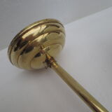 Old hanging lamp, brass stem and white opaline globe