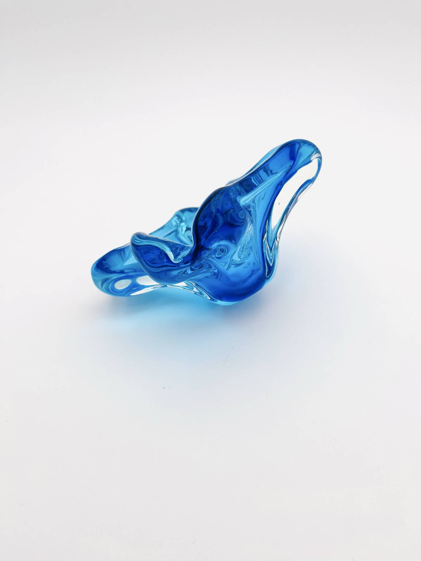 Flavio Poli Murano Crystal Sommerso Blue Turquoise Cup 17cm