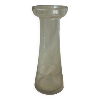 Engraved glass hyacinth vase heron decoration*