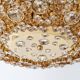 Floral wall light in gilded brass and cut glass by Palwa, Germany, 1970s.