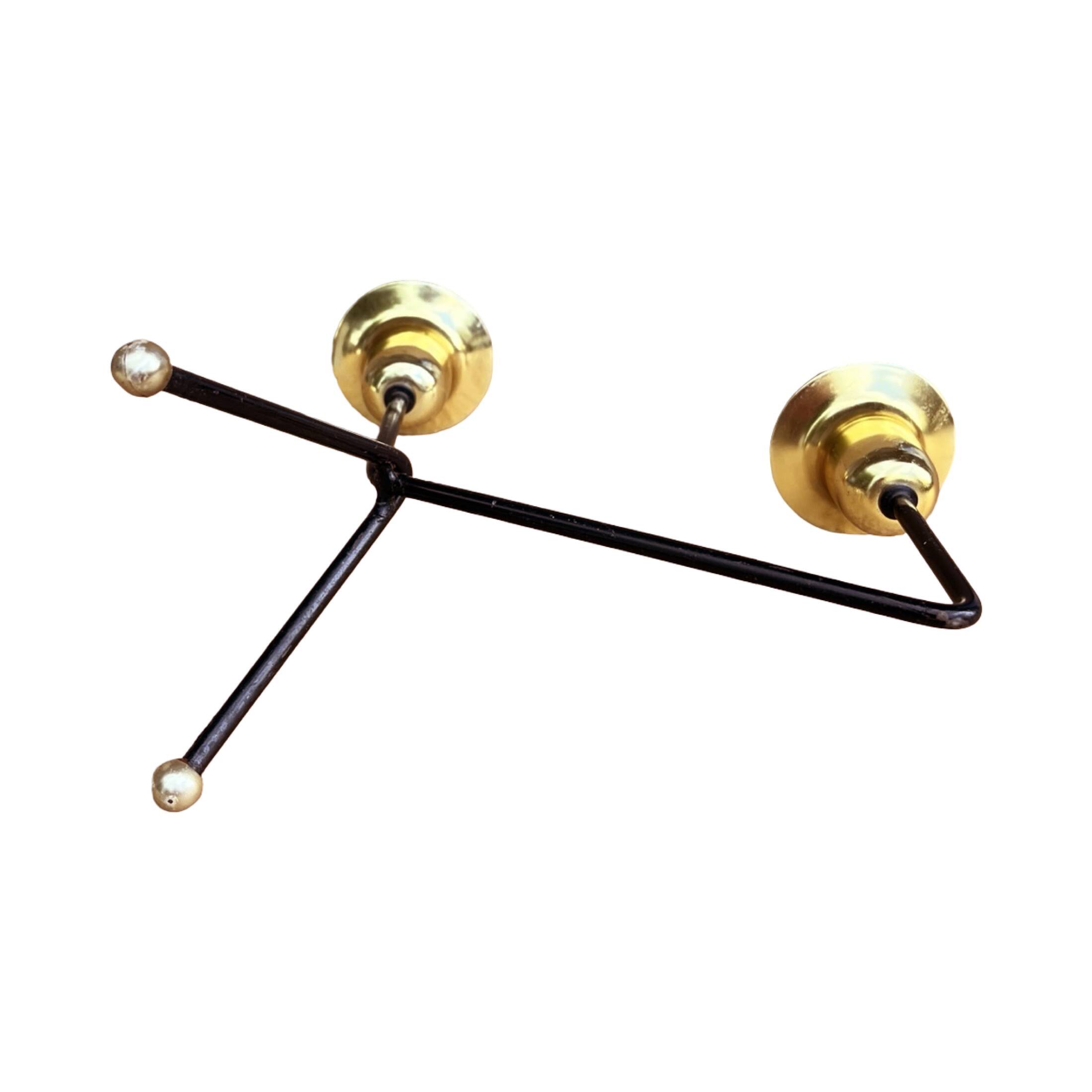 Modernist two-light standing candlestick, Belgium 1970s.
