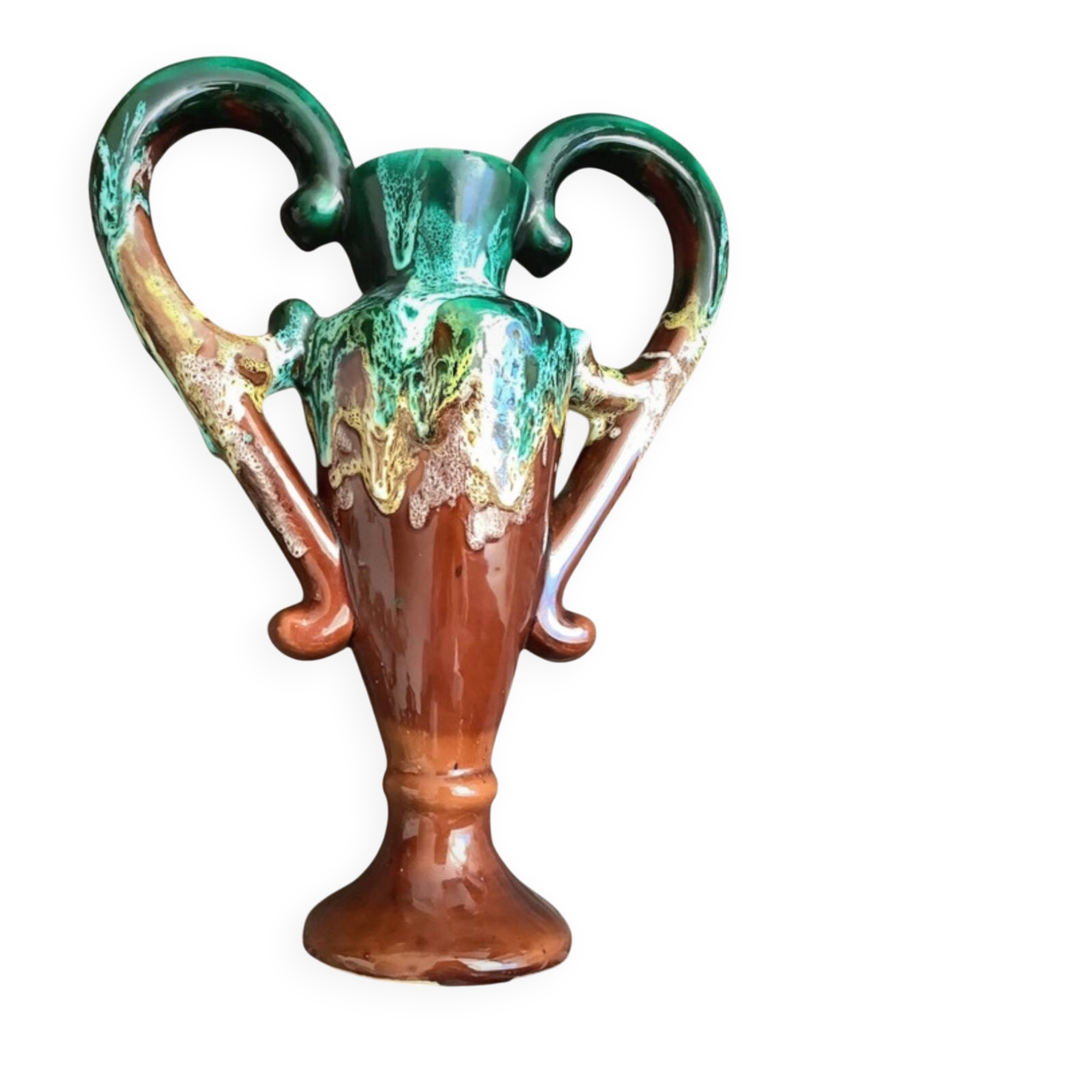 Vallauris Vase Vintage 2 handles Height 33 cm