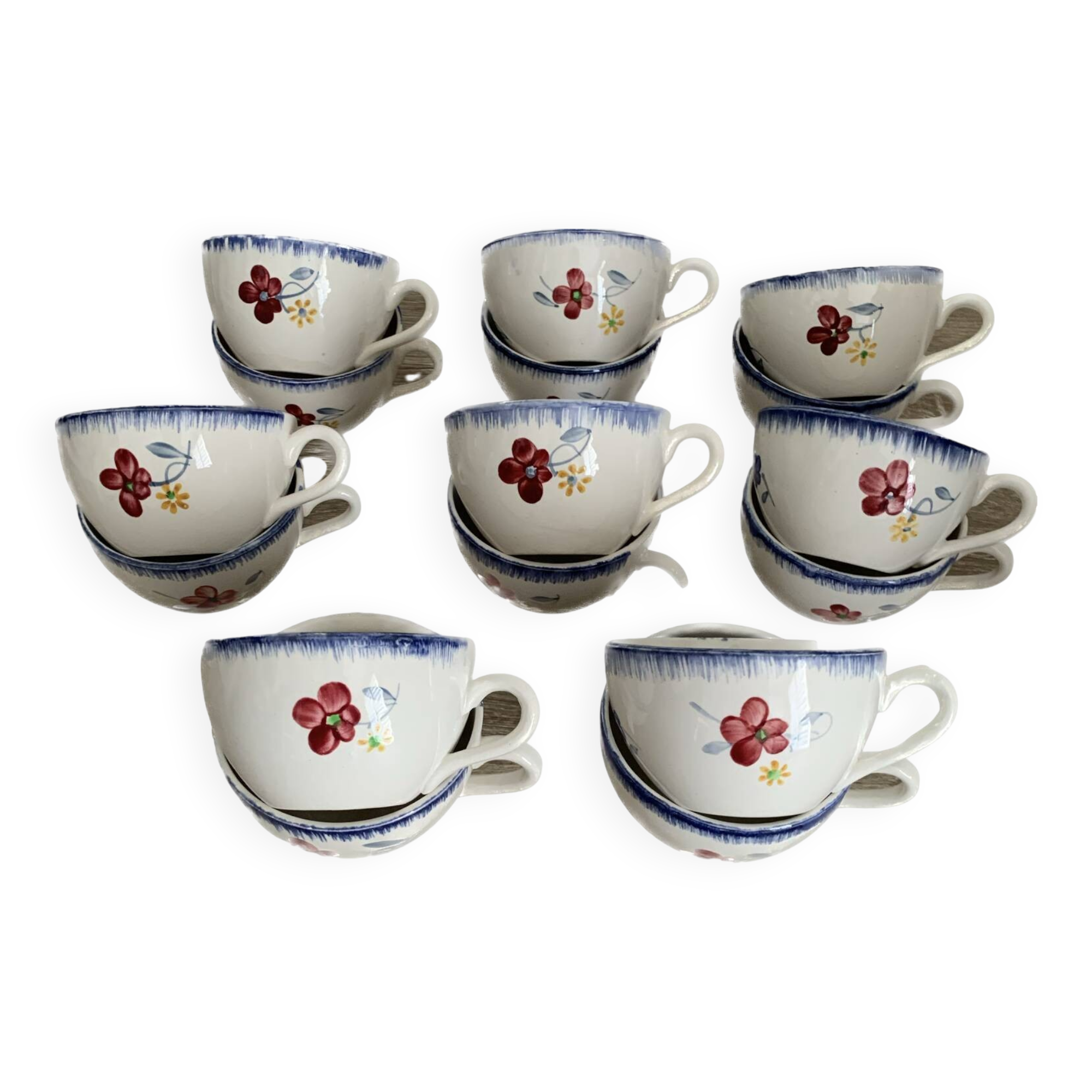 Lot 16 tasses à café Digoin Mary Lou