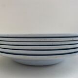 Six blue hollow plates