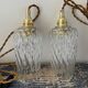 Set of two vintage electric chiseled glass handhelds