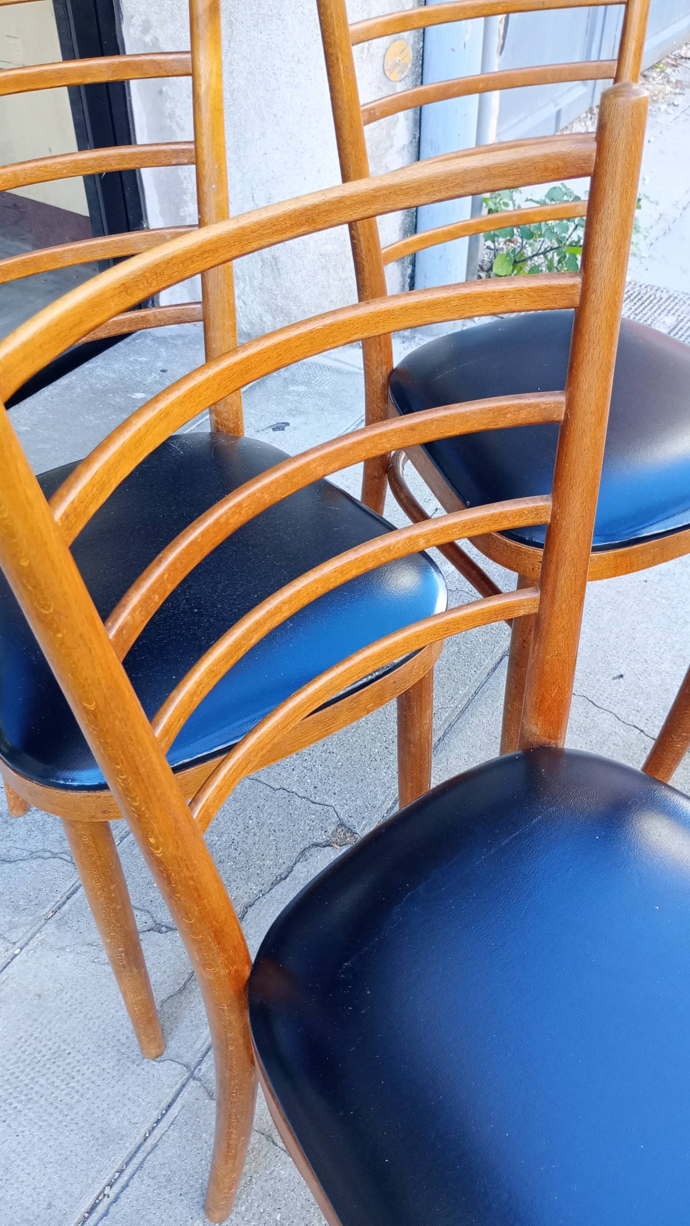 Lot of four antique chairs. Bistro. 1960.
