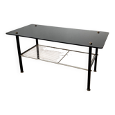 Coffee table and magazine holders, 60s, black and gold