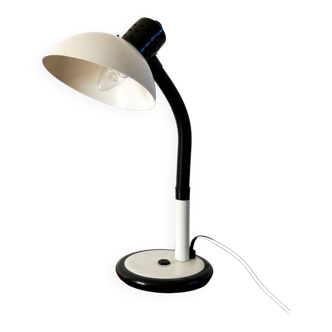 Lampe de bureau aluminor beige et noire années 70