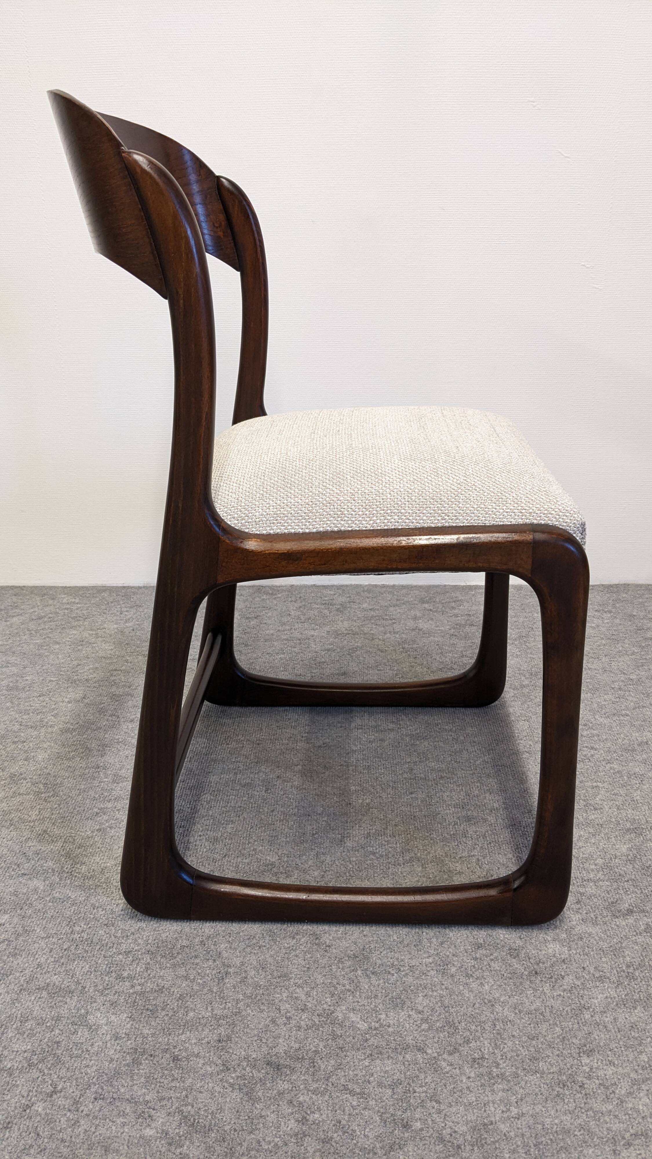 Set of 4 Baumann sled chairs, France circa 1970.