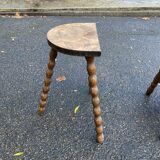 Tripod stool with turned solid wood legs