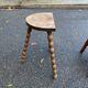 Tripod stool with turned solid wood legs