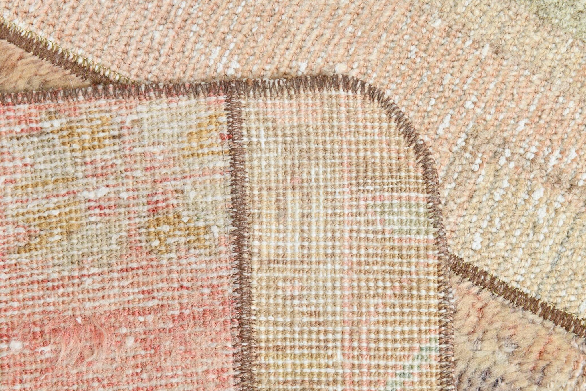 Tapis Runner Vintage Patchwork,Motifs Tribaux,Tons Pastel & Terre,66x265 cm