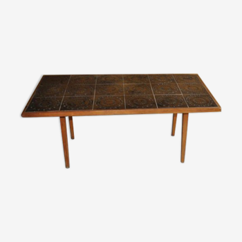 Danish rosewood ceramic tile coffee table, 1960s