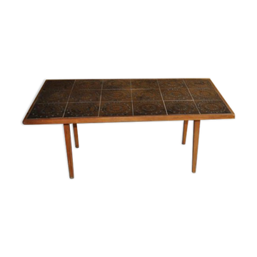 Danish rosewood ceramic tile coffee table, 1960s