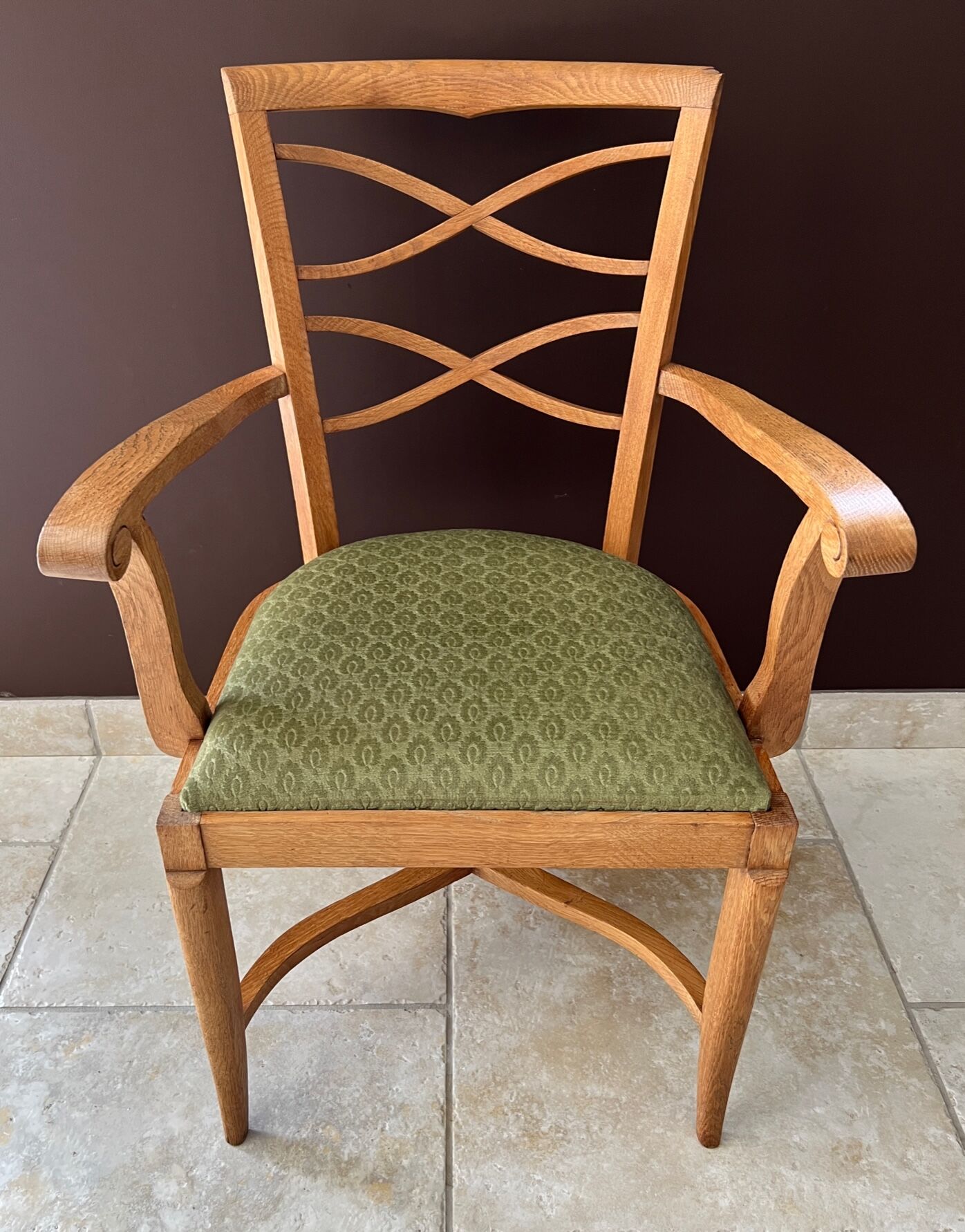 Paire de fauteuils Baptistin Spade 1940 en chêne clair