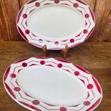 Set of 2 old Digoin Sarreguemines dishes, Ciboulette model