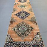 Distressed Turkish Runner 375x80 cm wool Vintage Tribal Rug